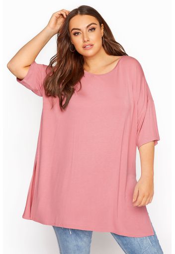 Große größen rosafarbenes oversized tshirt 46