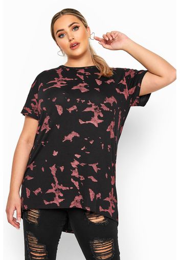 Große größen limited collection tiedyebatik tshirt  schwarz/rosa 46