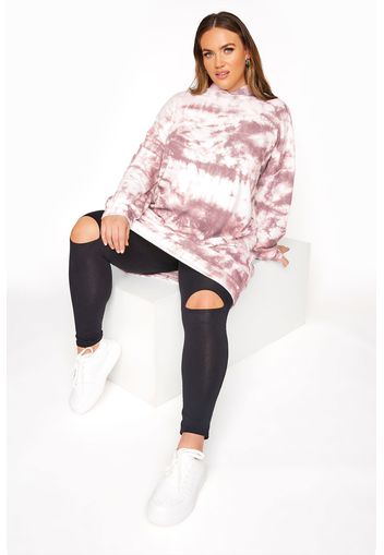 Große größen limited collection pink tie dye longline hoodie 52