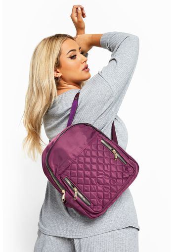 Gesteppter rucksack mit reißverschluss  violett