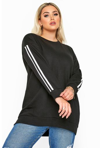 Große größen sweatshirt mit streifen  schwarz/weiß 48