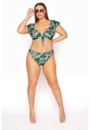 Limited collection green palm high leg bikini briefs