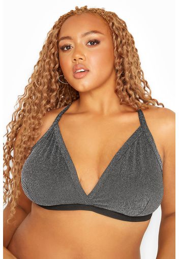 Glitzer bralette, schwarz