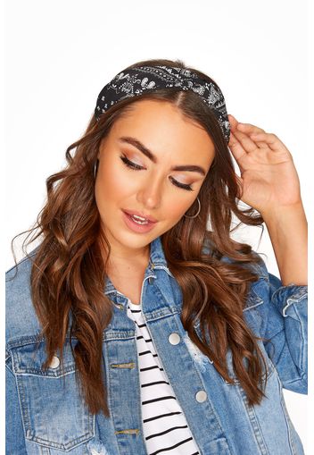 Black bandana print headband