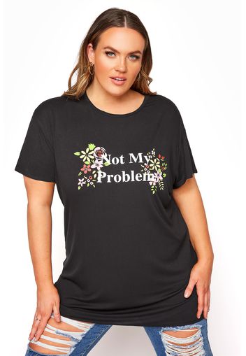 Große größen limited collection schwarzes tshirt mit 'not my problem' schriftzug 58-60