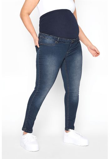 Bump it up maternity blaue skinny jeans mit elastischem baucheinsatz