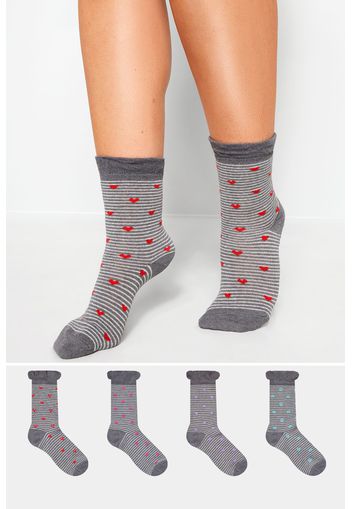 4er pack socken mit streifenmuster  grau