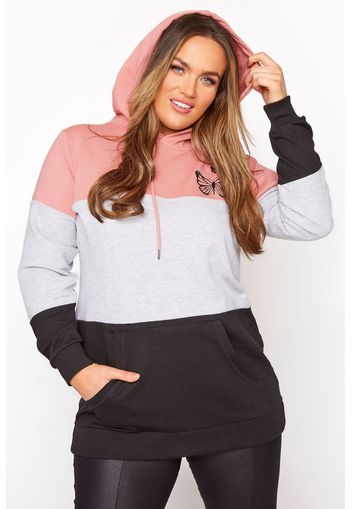 Große größen pink colourblock butterfly hoodie 62-64