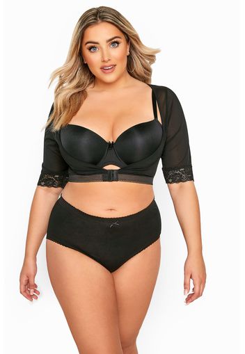 Shapewear meshärmel mit vorderverschluss  schwarz