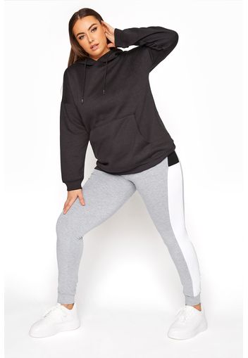 Große größen graue colour block jogging leggings 62-64