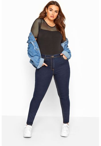 Große größen ruby jeans mit geradem bein  indigoblau 81cm > 60