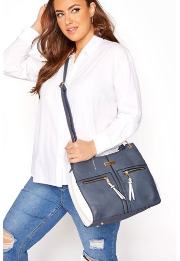 Blue contrast shoulder bag