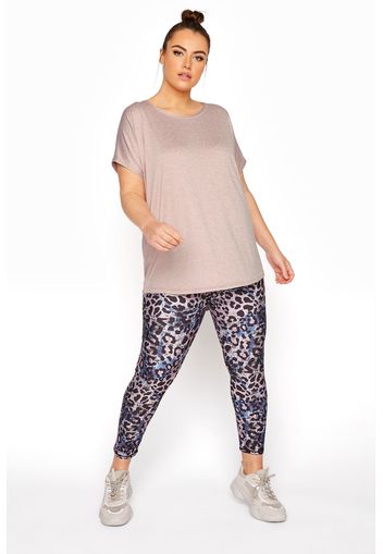 Große größen active pink leopard 7/8th leggings 58-60