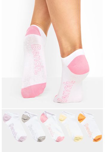 Bench 5 pack white multi ankle socks