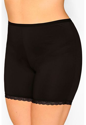 Kurze figurformende hose mit spitze  schwarz