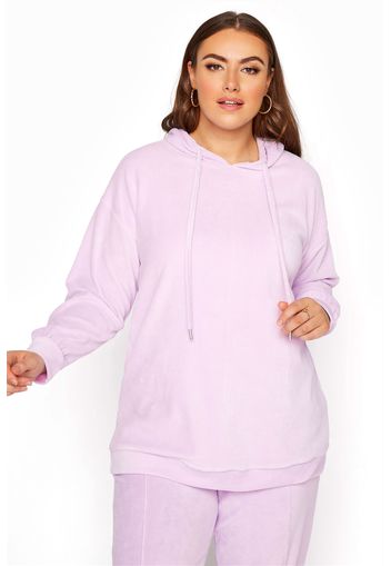 Große größen lilafarbener velour hoodie 46