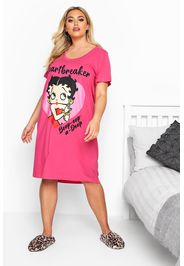 Betty boop nachthemd mit "heartbreaker"schriftzug  pink