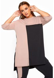 Limited collection colorblock loungeoberteil  schwarz/rosa