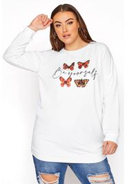 Große größen white butterfly 'be yourself' sweatshirt 44