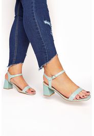 Limited collection mint green block heel croc sandal in extra wide fit