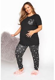 Bump it up maternity schwarzes lounge set mit sternen print