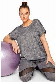 Große größen active grey marl dipped hem top 54-56