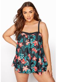 Schwarzes tropical tankini top