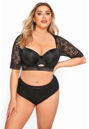 Shapewear spitzenärmel mit vorderverschluss  schwarz