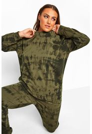 Große größen limited collection sweatshirt mit batikmuster  khaki 54-56