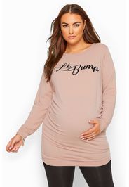 Bump it up maternity sweatshirt mit schriftzug  beige