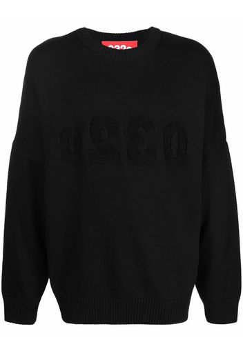 032c logo-embroidered knitted jumper - Schwarz