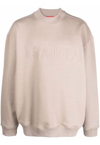 032c Maria-embossed cotton sweatshirt - Nude