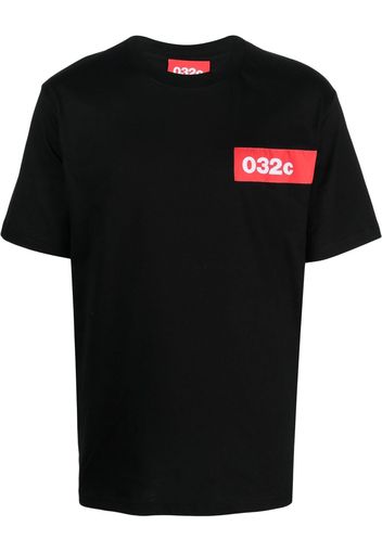 032c logo-patch short-sleeve T-shirt - Schwarz