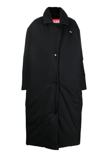 032c padded oversize long coat - Schwarz