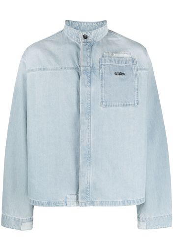 032c concealed-fastening denim jacket - Blau