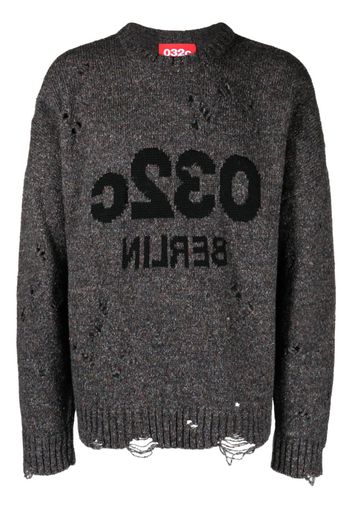 032c Painters Cover distressed-effect jumper - GREY