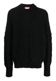 032c cable-knit crew neck jumper - Schwarz