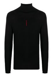 032c embroidered-logo high-neck jumper - Schwarz