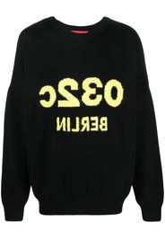 032c intarsia-knit logo crew-neck jumper - Schwarz