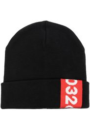 032c Tape logo-jacquard beanie - Schwarz