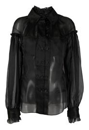 032c sheer-panel detail blouse - Schwarz