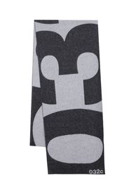 032c logo-knit wool-blend scarf - Schwarz