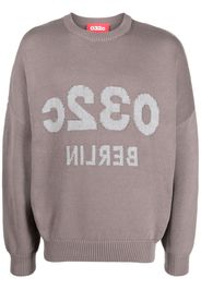 032c Selfie jacquard-logo cotton jumper - Grau