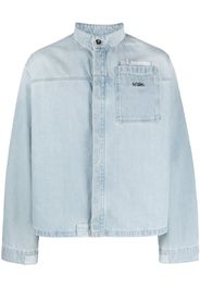 032c concealed-fastening denim jacket - Blau