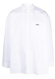 032c embroidered-logo cotton shirt - Weiß