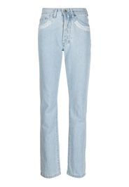 032c Double Shift ripped-patch straight-leg jeans - Blau