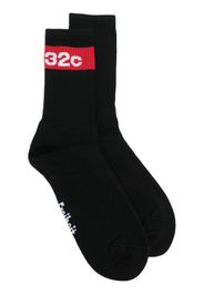 032c logo-print knit socks - Schwarz