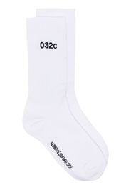 032c Socken mit aufgesticktem Motiv - Weiß