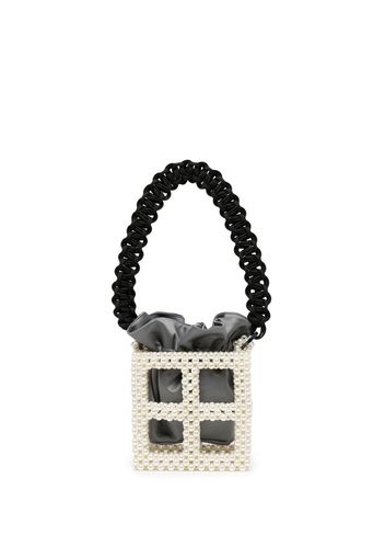 0711 pearl-embellished tote bag - Gelb