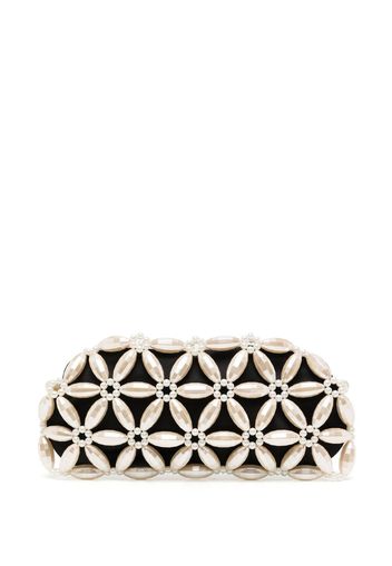 0711 Clutch mit Perlen - Gelb